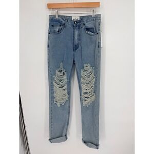 One by One Teaspoon Super Baggies Distressed Jeans Light Wash SAMPLE60 Size 23